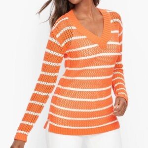 Women's Orange Striped Sweater